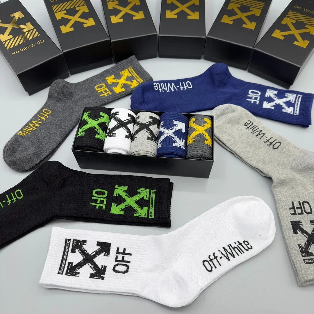 gift socks off white socks authentic 5pcs box